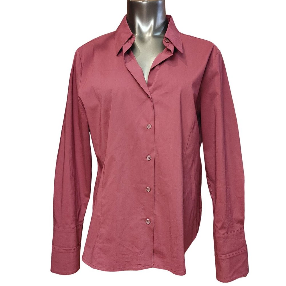 Worthington Stretch Easy Care Men's Red Long Sleeve Button Down Shirt 16 - Picture 1 of 3